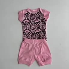 Conjunto Body E Short Bebe Menina Manga Curta Sortido Recém Nascido Feminino Tamanhos RN P M G GG