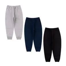 Kit 3 calças moletom flanelado barato quente escola ou creche infantil juvenil unissex menino tamanho 1 2 3 4 6 8