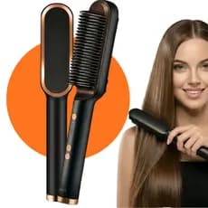 Escova Alisadora Bivolt 5 em 1 Profissional - Alisa, Hidrata, Modela, Alinha e Anti-Frizz Portátil