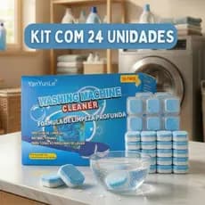 Pastilhas Limpeza Máquina Lavar Roupas Louça Efervescente Kit 24 Unidades Multifuncional Limpador