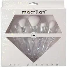 Macrilan Kit Diamond Com 7 Pincéis Profissionais Para Maquiagem