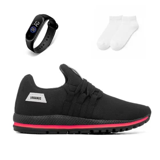 Conjunto de Academia para Mulheres - Tenis Super Macio e leve + Smart Watch Digital + Meia Academia Corrida Treino Novo
