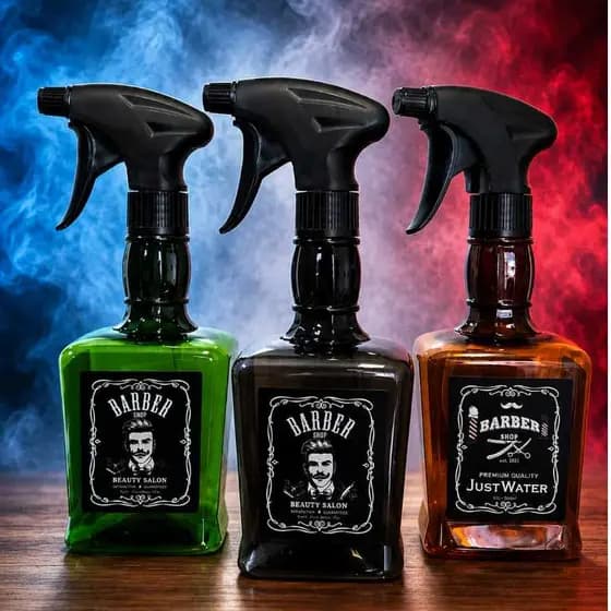 Borrifador de Água Estampado de Plástico bico pulverizador para Barbeiro Profissional 600ml (escolha a cor)