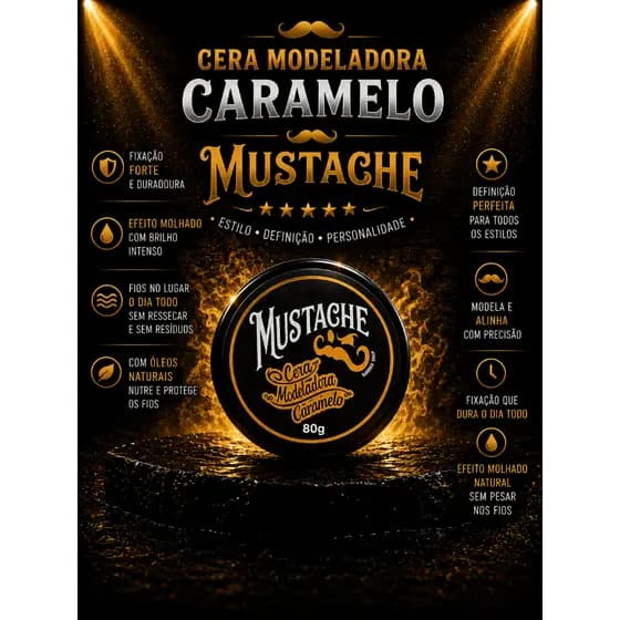 Cera Modeladora Caramelo 80g - MUSTACHE