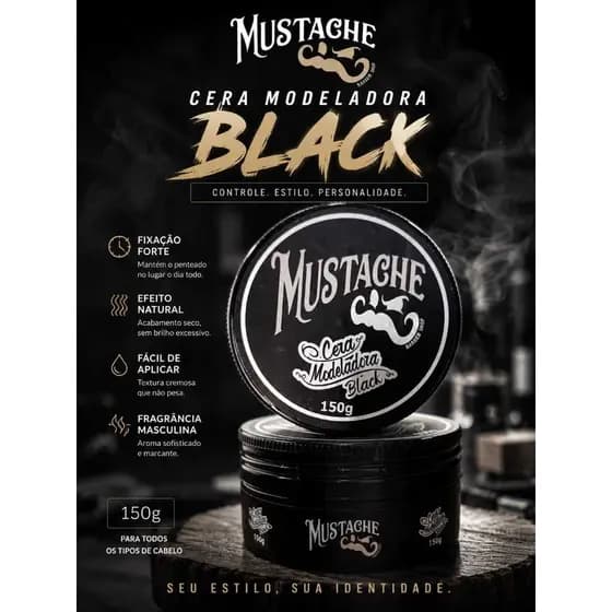 Cera Modeladora Black 150g - MUSTACHE