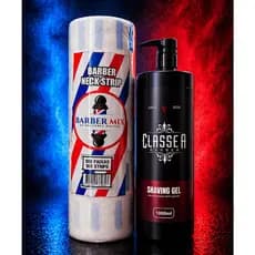 Shaving Em Gel 1L Classe A Menthol + 1 Pacote de gola com 500 faixas