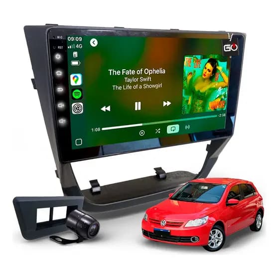 Multimídia Mp10 Completo Gol G5 2009-2013 Waze Carplay 9pole