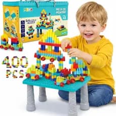 Base de Construção Base De Montar Que Vira Mesa +400 Blocos Inblox Grande Compatível Brinquedo De Montar