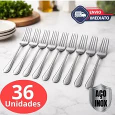Jogo de Garfos 36 Peças Aço Inox Premium Kit para Cozinha Restaurante eventos Resistente Alta Qualidade