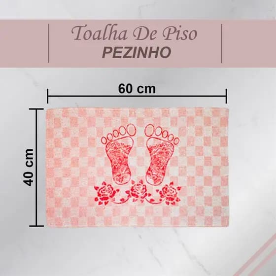 Kit Tapete Toalha de Piso Atoalhado De Banheiro Pezinho Cores Vivas