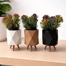 Mini Vaso Decorativo Geométrico com Pés - Vaso Decorativo Design Moderno para Estante, Salas e Quarto