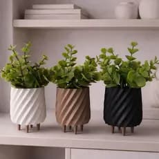 Mini Vaso Cachepô Espiral - Decoração para Plantas e Suculentas, Minimalista Sala e Casa.
