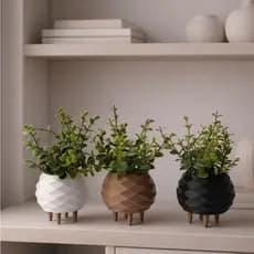 Mini Vaso Cachepô Geométrico com Pés Decorativo para Suculentas e Plantas - Kit com Variações