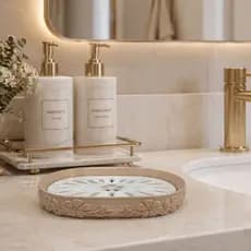 Porta Sabonete Floral Elegante | Saboneteira Decorativa Luxo para Banheiro e Lavabo Minimalista