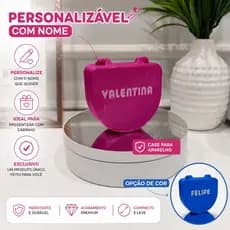 Case Personalizada para Aparelho Ortodôntico com Nome | Porta Contenção, Alinhador Invisível e Placa de Bruxismo
