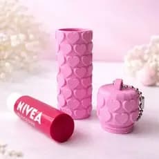 Chaveiro Porta Batom Corações Compacto e Delicado | Organizador de Bolsa Feminino | Presente Criativo