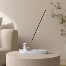 Porta Incenso Barco Pescador Águas Calmas Decoração Zen Minimalista Canoa Relaxante I Sala Quarto Meditação