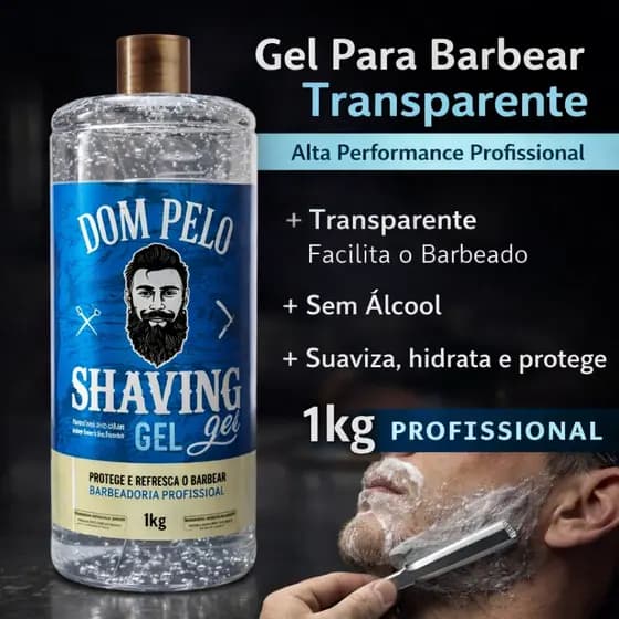 Shaving Gel Dom Pelo 1kg Profissional Barbear Transparente Alta Performance