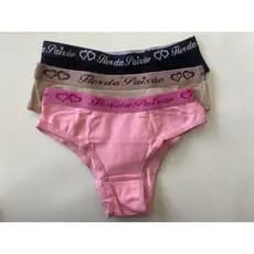 Kit 3 Calcinhas Tanga C/ Cós Algodão