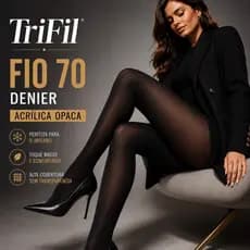 Meia Calça Trifil Fio 70 Acrílica Opaca Preta Inverno