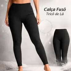 Calça Legging Fusô Tricô Canelado Lã Meia Calça Feminina Segunda Pele Inverno 1, 2 Ou 4 Unidades
