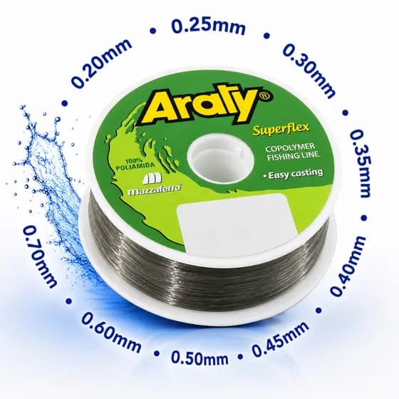Linha Nylon Monofilamento Araty 100m Superflex Fume Várias Bitolas Mazzaferro Pesca/Artesanato