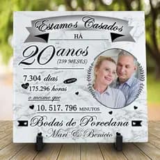 Azulejo Presente Bodas de Porcelana com foto