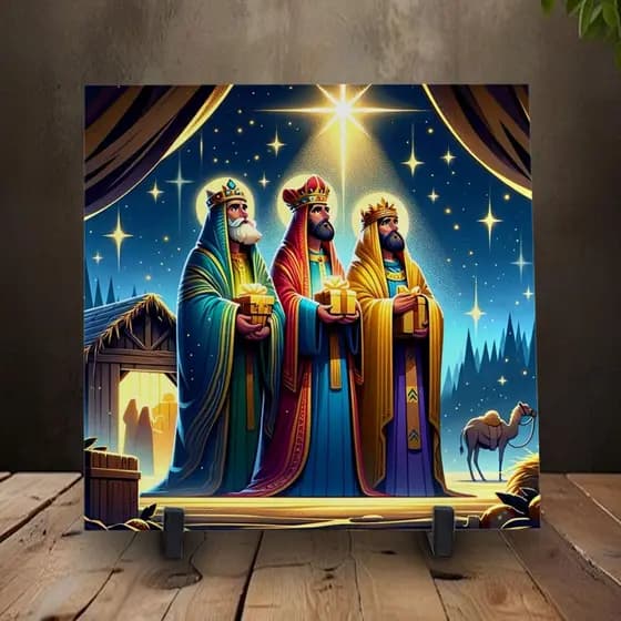 Azulejo/Quadro Personalizado Três Reis Magos