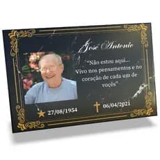 Placa Lápide em Cerâmica Cemitério Túmulo Jazigo Azulejo Personalizado