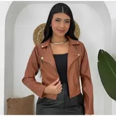 Jaqueta Feminina Biker em Couro Sintético • Cropped • Zíper Assimétrico • Estilo Fashion Urbano