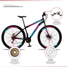 Kit Desmontado Bicicleta Aro 29 Quadro Aço Carbono 21v Freios a Disco MTB