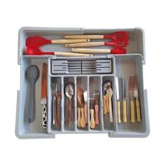 Porta Talheres Expansível com Divisórias Ajustáveis para Organização da Cozinha - 9 compartimentos