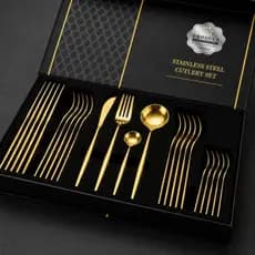 Jogo/KIT Talheres Faqueiro Inox de Alta Qualidade 24 Peças Premium Luxo Com Maleta