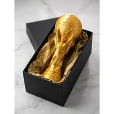 Taça Copa do Mundo Dourada Decorativa Réplica Troféu Futebol Colecionável Enfeite Presente Torcedor