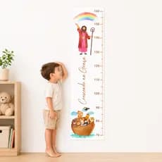 Régua De Crescimento Infantil Bíblica Arca De Noé Decorativa Parede Criança Crescendo Com A Graça