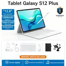 【Teclado, mouse e alto-falantes gratuitos】Tablet Galaxy S12 Plus 16 GB + 512 GB 12000 mAh 12,8 polegadas HD Dual SIM Wif