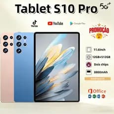 Tablet S10 Pro 11,6 polegadas, 12 GB + 512 GB, bateria de 8.800 mAh, 5G, Android – Desconto por tempo limitado, envio rá