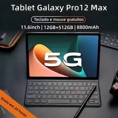 Tablet  Galaxy Pro12 Max  de 11,6 polegadas, 12 GB + 512 GB, 8800 mAh, tela HD Dual SIM para jogos