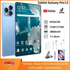 【Teclado e mouse gratuitos】Tablet Galaxy Pro12 11,6 polegadas, 12GB + 512 GB, bateria de 8.800 mAh, Android 15