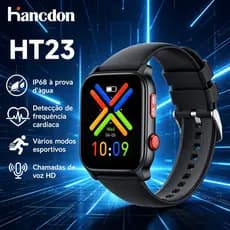 Relógio inteligente HT23 – Relógio esportivo com monitor de frequência cardíaca, Bluetooth e Wi-Fi