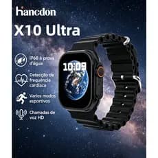 Relógio inteligente  X10 Ultra: monitor de frequência cardíaca, relógio esportivo, reprodutor de música