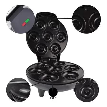 Máquina De Mini Donuts Sobremesa 110V Portátil Para Lanche De Café Da Manhã Infantil Cozinha