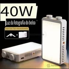 V40 Luz LED de Vídeo Full Color, Recarregável Portátil para Live Streaming e Fotografia, Temperatura Ajustável 2500K-990