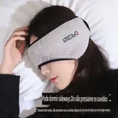 Máscara de Dormir Térmica com Protetor Auricular de Pelúcia, Isolamento de Luz e Ruído, Feminina 4214