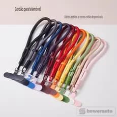 Cordão para Celular Ajustável de Pulso/Pescoço/Transversal, Trançado em Poliéster Antiqueda, Fecho Metálico ZBS26TPU