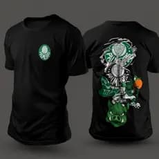 Camiseta Unisex Plus Size P Ao G5 Verdão Escudo Palmeiras Futebol Porco nas Costas 100% Algodão Envio Rápido 4 Ao G3