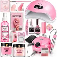 Kit Unhas De Gel Cabine Sun Lixadeira Alongamento Completo Extensão Porquinho Profissional Iniciante