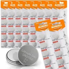 Kit Com 50 Baterias CR2032 3V Original Alfacell Moeda Botão Controle Alarme Portão Balança Placa Mãe