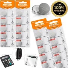 Kit Com 20 Baterias CR2032 3V Original Alfacell Moeda Botão Controle Alarme Portão Balança Placa Mãe