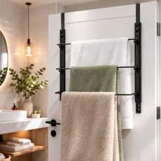 Porta Toalha de Porta Toalheiro Vertical Sem Furar para Banheiro, Lavabo e Quarto